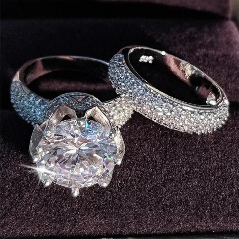NEW 925 STERLING SILVER DIAMOND RING - Picture 4 of 4